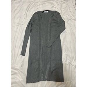 Grey long cardigan sweater